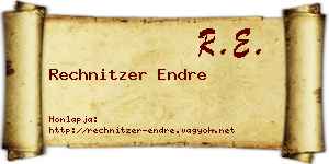 Rechnitzer Endre névjegykártya